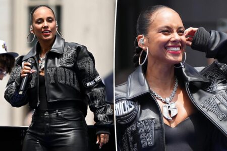 Alicia Keys closes Knicks parade with ‘Empire State of Mind’ in black leather outfit