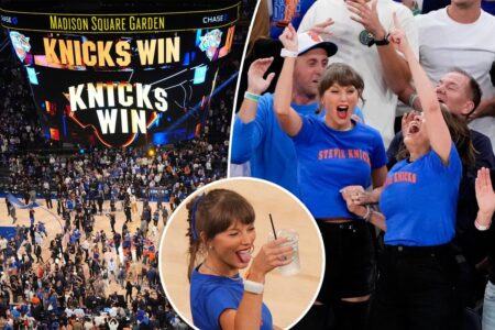 Taylor Swift celebrates epic Knicks win during Game 4 of NBA Finals