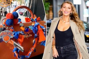 Blake Lively transforms her $30K Hermès Kelly into an over-the-top piece of Knicks merch
