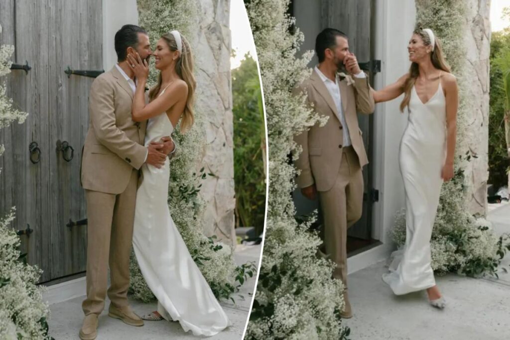 Bettina Anderson marries Donald Trump Jr. in slinky silk wedding dress