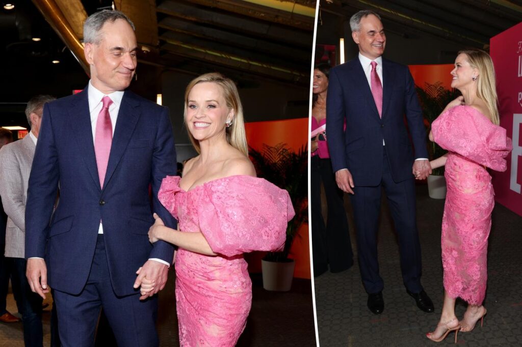 Reese Witherspoon shares rare PDA moment with billionaire boyfriend Oliver Haarmann at ‘Elle’ premiere