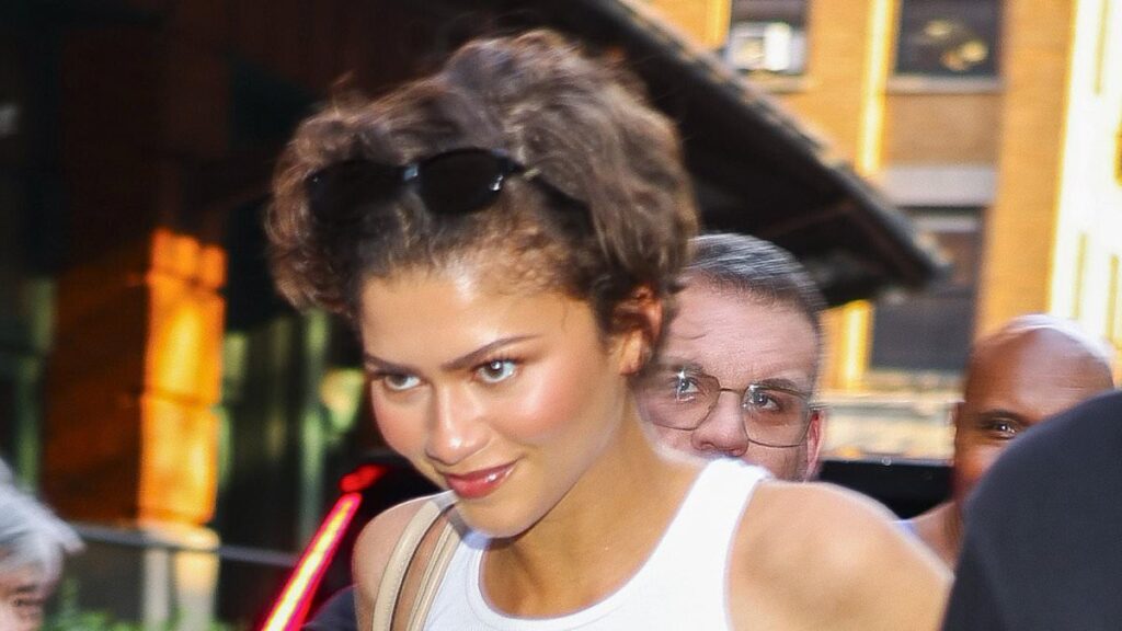 Zendaya goes bra free in skimpy top in NYC before pal Taylor Swift’s wedding