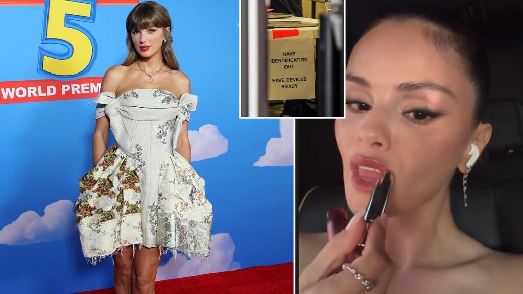 Taylor and Travis wedding spectacle descends into one big grift as groom promotes his podcast, ‘bridesmaids’ peddle their own brands, and the bride makes sure it’s ALL on camera