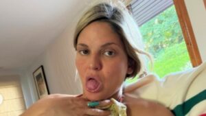 Jesse Wood’s heavily pregnant girlfriend Gemma Gregory battles Britain’s heatwave as they share pictures from the idyllic countryside bolthole