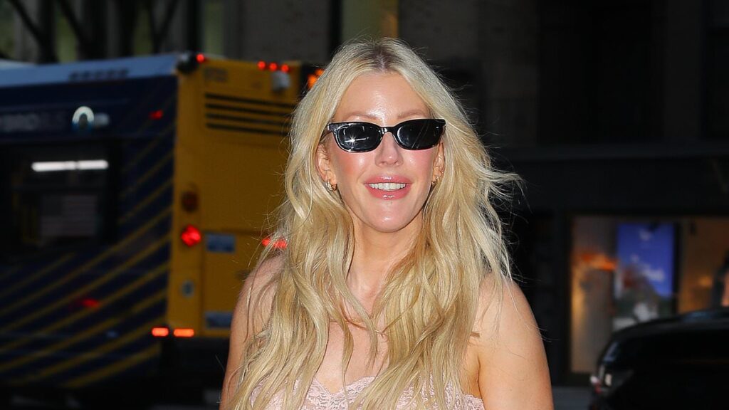 Ellie Goulding, 39, turns heads in a sheer lace top as she enjoys a date night in New York with boyfriend Beau Minniear, 29, after attending Taylor Swift’s wedding