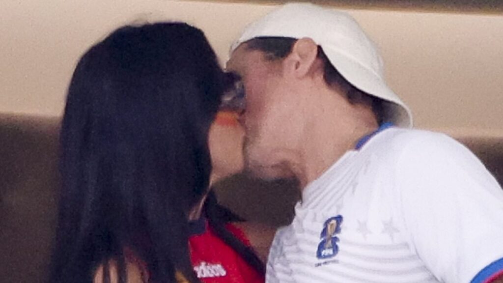 Brad Pitt FINALLY gets a kiss from Ines de Ramon at World Cup after she was accused of ‘pulling away from him’