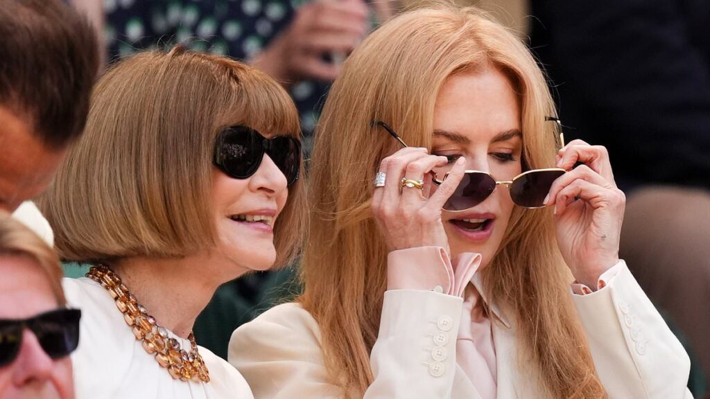 Nicole Kidman looks chic in a white suit as she joins Dame Anna Wintour in the Royal Box at Wimbledon – as Tess Daly and Daisy Edgar-Jones also arrive for the men’s singles final