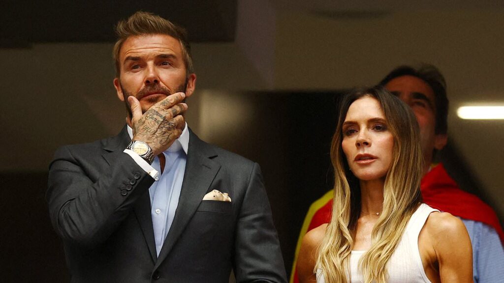 David Beckham cheers on Spain in the World Cup semi-final after his four-year spell in Madrid as he’s joined by his wife Victoria and their family after THAT instant meme reaction
