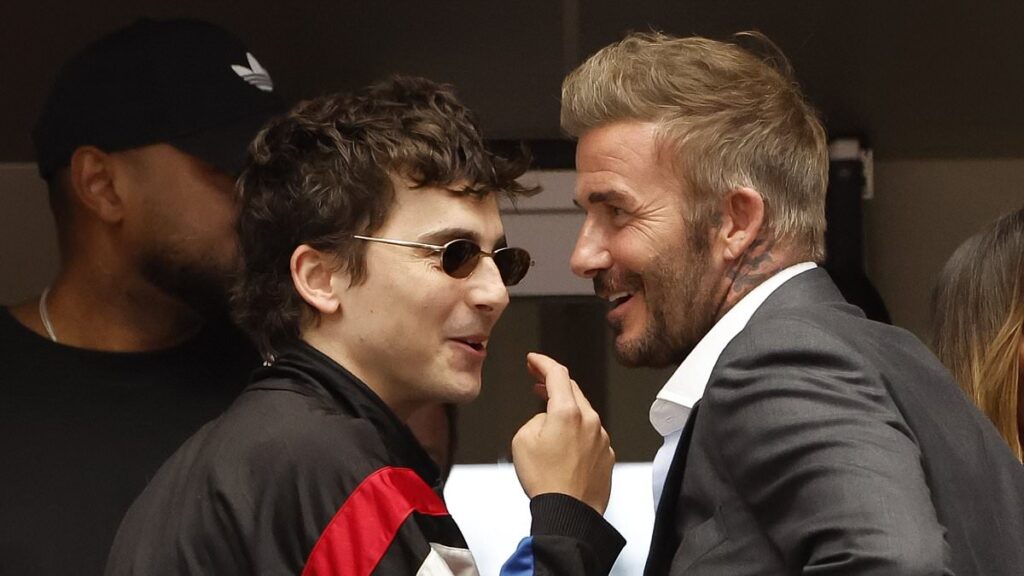 Timothee Chalamet brings Hollywood to the World Cup as he cheers on France and enjoys some friendly banter with David Beckham after they lose to Spain