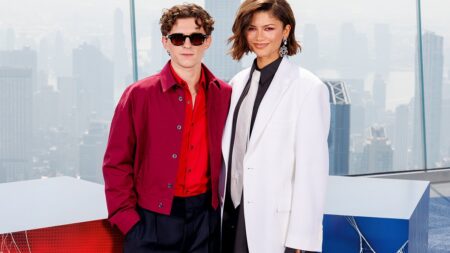 Zendaya reveals Spider-Man tribute at photo call with Tom Holland… as she prepares for break from Hollywood