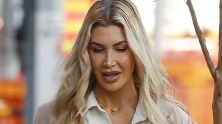 Married At First Sight star Gia Fleur shows off her cleavage but hides her baby bump in a racy outfit as she is seen for the first time since announcing her surprise pregnancy