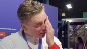 Adam Ramsay-Peaty takes a swipe at his estranged family and says the fallout ‘is no fault of my own’ – as heartbroken athlete breaks down in tears at the Commonwealth Games