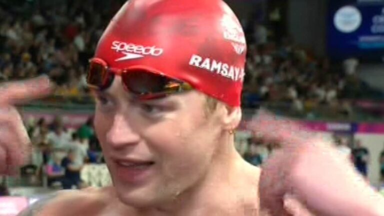 Adam Ramsay-Peaty snubs his estranged family while paying tribute to his wife Holly for supporting him during ‘whirlwind’ 24 hours as she watches him reach 50m breaststroke final after 100m heartbreak