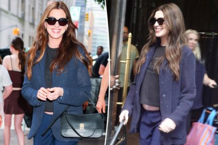 Anne Hathaway wore a $75 T-shirt for ‘The Odyssey’ press tour