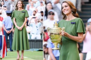 Kate Middleton wears green Emilia Wickstead dress at Wimbledon 2026 men’s final