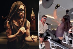 Lenny Kravitz reveals why he wears leather pants to the gym