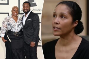 Malcolm-Jamal Warner’s widow breaks down in tears over his death amid prenup war with actor’s mom