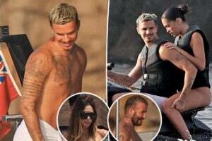 Romeo Beckham strips down to white briefs on Beckham family yacht getaway in Ibiza