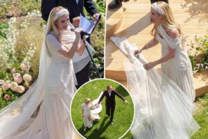 All the details on Emma Roberts’ custom-made Monique Lhuillier wedding dress