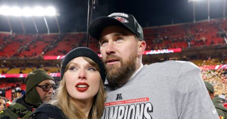 Travis Kelce Reacts to Fake AI Photo of Taylor Swift Wedding Ahead of Reported MSG Nuptials