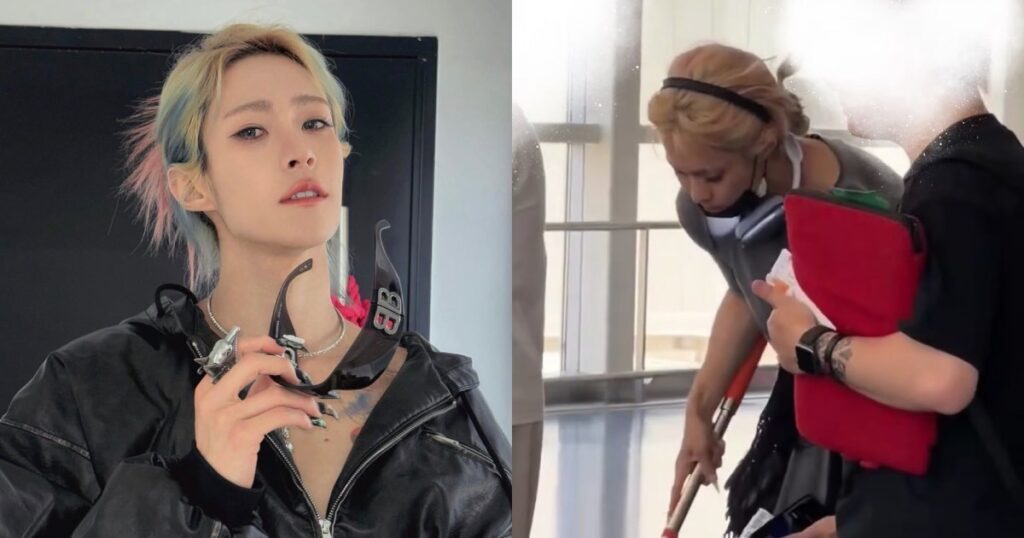 Pinkray from C-pop boy group Oner throws drink at stalker fans, only to have to clean up the spillage, Entertainment News