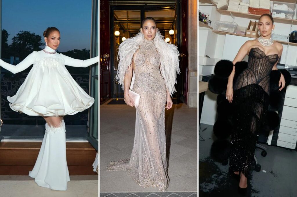 Jennifer Lopez’s birthday party during Paris Fashion Week included multiple outfit changes