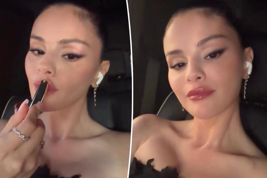 Selena Gomez attends Taylor Swift and Travis Kelce’s MSG wedding rehearsal dinner in black lace and diamonds