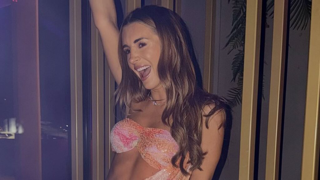 Dani Dyer shows off her toned abs in a daring cutout minidress as she enjoys a wild night out in the South of France for a friend’s hen do