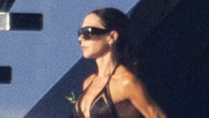 Victoria Beckham, 52, slips into a semi-sheer bikini with shirtless David on their £16million superyacht in Cannes – but will they risk a run-in with estranged son Brooklyn?