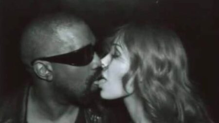 Bianca Censori tongue kisses her husband Kanye West in very intimate pictures as she goes completely nude in a fishnet body stocking