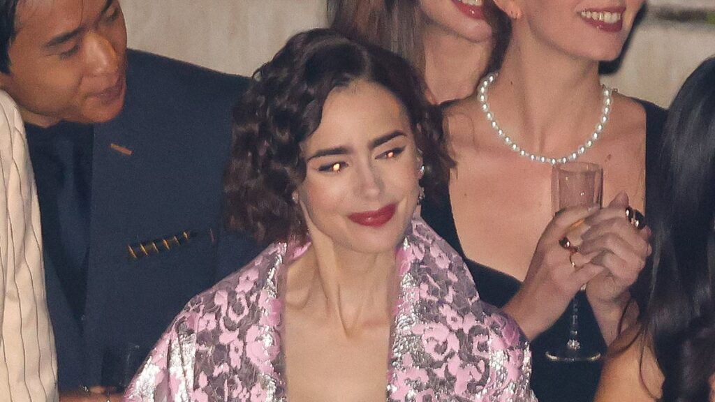 Lily Collins shoots final scenes for Emily In Paris as Netflix show takes over the Eiffel Tower for a fashion show finale