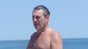 Jon Hamm to become first time dad at 55 as wife Anna Osceola, 38, debuts baby bump in a bikini