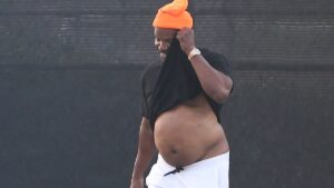 Jamie Foxx, 58, takes to the tennis court ahead of birth of his third child… three years after shock stroke that left him hospitalized