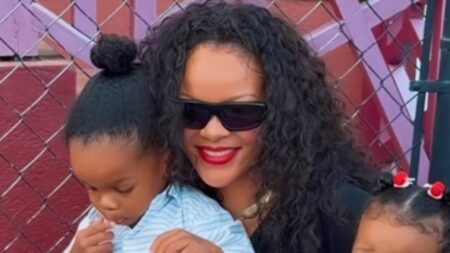 Rihanna shares a rare look at her three children as they visit the famous Barbados street renamed in her honor