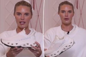 Madison LeCroy wears AllSwifit’s under-$60 slip-on walking sneakers
