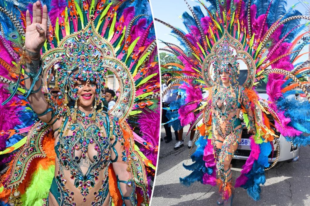 Rihanna dazzles in bejeweled Carnival outfit at Barbados’ Crop Over 2026
