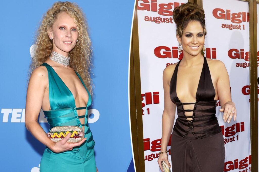 Juno Temple wears Jennifer Lopez’s ‘Gigli’ premiere dress at ‘Ted Lasso’ premiere