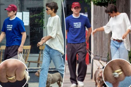 Zendaya and Tom Holland debut matching gold bands after secret UK wedding celebration