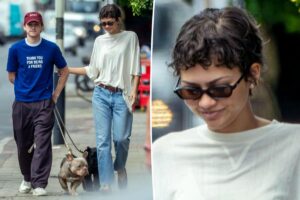 Zendaya wore $75 Le Specs sunglasses with Tom Holland