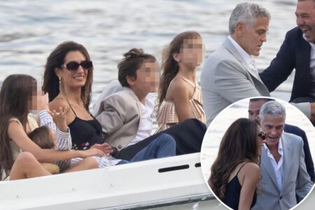George and Amal Clooney step out with rarely seen twins, Ella and Alexander, at charity event