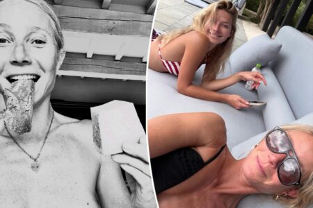 Gwyneth Paltrow ditches top, relaxes poolside with bikini-clad daughter Apple Martin