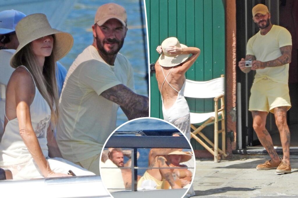 David Beckham snaps photos of wife Victoria on family vacation