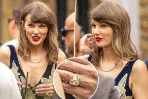 Taylor Swift attends Oli Jacobs and Laura Sisk’s star-studded England wedding solo