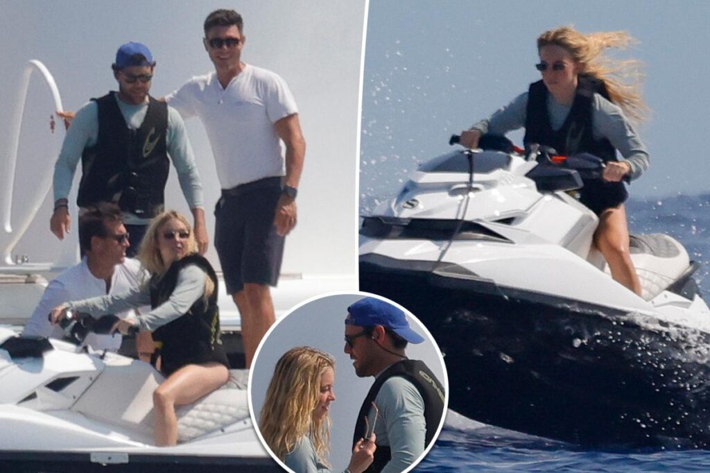 Sydney Sweeney, Scooter Braun jet ski while vacationing on David Geffen’s superyacht