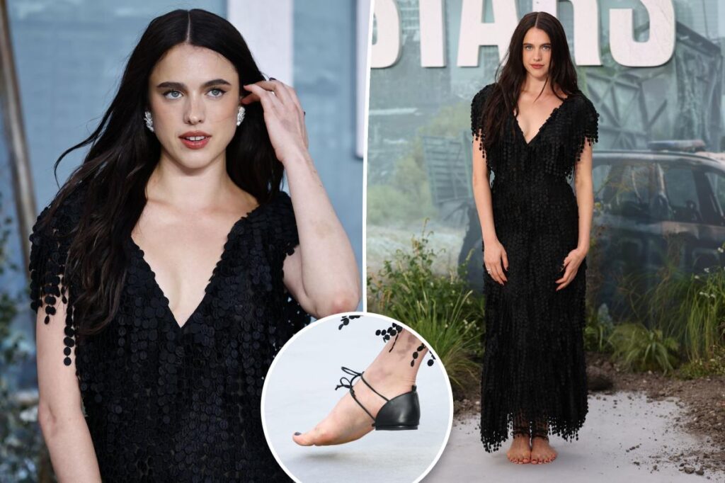 Margaret Qualley wears Chanel’s naked shoes on ‘The Dog Stars’ premiere red carpet