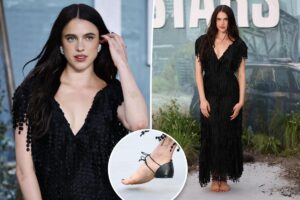 Margaret Qualley wears Chanel’s naked shoes on ‘The Dog Stars’ premiere red carpet