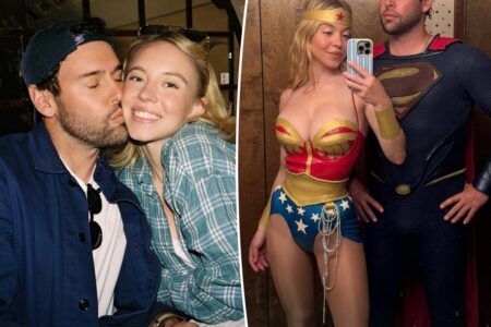 Sydney Sweeney shows off Wonder Woman costume as boyfriend Scooter Braun dresses as Superman