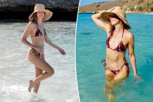 Michelle Monaghan showcases her toned figure in string bikini during Indonesian vacation