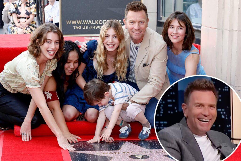 Dad of 5 Ewan McGregor trolled in for his ‘litter’ of kids