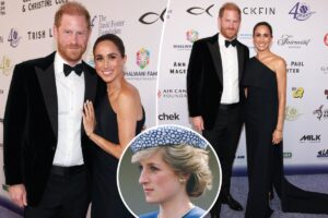 Meghan Markle wears Princess Diana’s diamond and sapphire earrings on Prince Harry date night